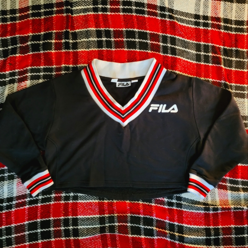 Fila V-neck cropped sweatshirt